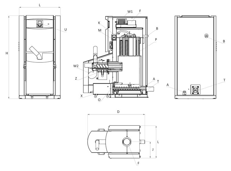 Burnit pelletketel PLB 40 V2 tekening