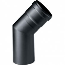 45° bocht afvoermateriaal pelletkachel zwart 80mm