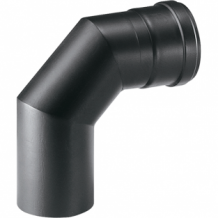 90° bocht afvoermateriaal pelletkachel zwart 80mm